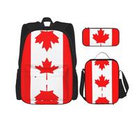MDATT Zaino con bandiera canadese con portapranzo e astuccio da 7,6 cm, zaino kawaii con borsa per il pranzo abbinata