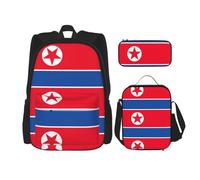 MDATT Zaino con bandiera coreana con portapranzo e astuccio da 7,6 cm, zaino Kawaii con borsa per il pranzo abbinata