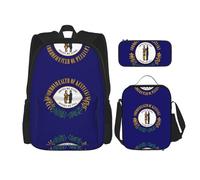 MDATT Zaino Kentucky con bandiera dello stato con portapranzo e astuccio da 7,6 cm, zaino kawaii con borsa per il pranzo abbinata