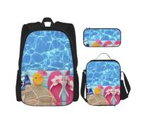MDATT Zaino per le vacanze estive con portapranzo Anime Zaino Scuola Borsa Bookbag Zaino Set per tre, Nero , Taglia unica, Set di zaini per la scuola