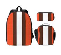 MDATT Zaino versatile a righe arancioni e bianche, con borsa per il pranzo, astuccio per matite, attrezzatura da viaggio leggera per tutti i giorni, Nero , Taglia unica, Organizer per borse