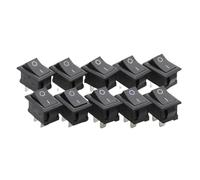 MDBJTCYZN 10PCS 2D2P-BLACK 15 * 21mm SPST On/off Boat Rocker Switch 6A 250V KCD1 KCD1-101