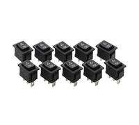 MDBJTCYZN 10PCS 2D3P-BLACK-RESET 15 * 21mm SPST On/off Boat Rocker Switch 6A 250V KCD1 KCD1-101