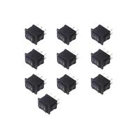 MDBJTCYZN 10PCS 3D6P-BLACK 15 * 21mm 2 3 4 6Pin SPST On/off/On Boat Rocker Switch 6A 250V KCD1 KCD1-101