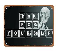 MDBJTCYZN Classroom Science Decor Metal Sign Think For Yourself Motivational Quote for Office Study Room 8 X 12 in