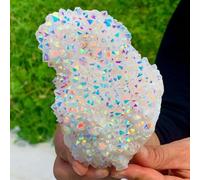 MDBJTCYZN Color Crystal Cluster electroplated Stone Purification Home Office Decoration Gift Decor(350-400g)