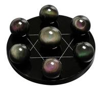 MDBJTCYZN Crystal Ball Seven Star Array Obsidian The Office Decor Tablescape Starter Set Textured 7 Statue Gem