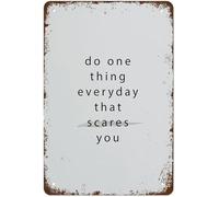 MDBJTCYZN Driven Do One Thing Every Day That Scares You Weathered Metal Plaque For Personal Development Seminar Leadership Workshop Conference 8 X 12 inch