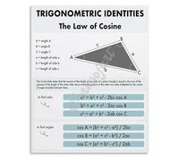 MDBJTCYZN Engineering Math Metal Tin Sign Trig Identities Cosine Rule Formula Chart Educational Wall-Art For Office 8 X 12 inch