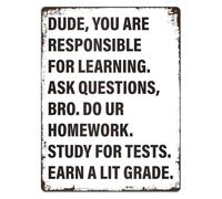 MDBJTCYZN Funny Core Subjects Sign Vintage Metal Tin Math Science English Humor Poster For Middle School Or High Classroom 8 x 12 inch