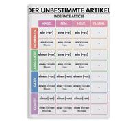 MDBJTCYZN Grammar Wall-Art Article Declension and Four Cases Chart Educational Poster for Language Learners Classroom Study Room(Unframed,16x24inch(40x60cm))