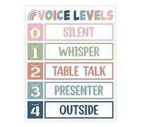 MDBJTCYZN Homeschool Classroom Resource Metal Tin Sign Voice Level Chart Noise Management Guide for Elementary Teachers 8 X 12 inch