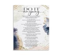 MDBJTCYZN Living Room Bedroom Study Decor Do It Anyway Quote Inspirational Poster Modern Uplifting Wall-Art 8 X 12 in