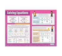 MDBJTCYZN Math Teacher's Algebra Poster - Solving Equations Step-by-Step Chart for Linear & Quadratic, Educational Wall Decor for High School, Homeschool (Framed,12x18inch(30x45cm))
