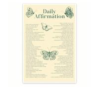 MDBJTCYZN Mindfulness Wall Art Positive Affirmations, Uplifting Self Talk Quotes Poster for Home Office Decor, Inspirational Motivational Print(Framed,12x18inch(30x45cm))