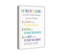 MDBJTCYZN Motivational Teacher Promise Canvas Wall-Art Poster for Classroom Decor Encouraging Gift for Educators(Unframed,16x24inch(40x60cm))