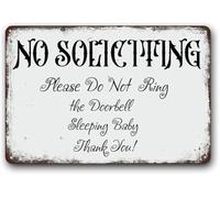 MDBJTCYZN No Soliciting Do Not Ring Doorbell Sleeping Sign 8 X 12 in