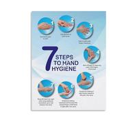 MDBJTCYZN Restaurant and Office Poster Proper Hand Washing Technique Hygiene Chart Sign for Commercial Kitchen or Workplace 8 X 12 in