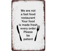 MDBJTCYZN Retro Custom Cooked Per Plate Tin Sign For Wall 12x8 Inch | Highlights made from scratch ethos appealing to diners seeking homemade taste