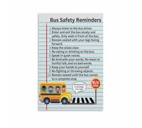 MDBJTCYZN School Bus Rules Educational Poster Canvas Wall-Art for Classroom Wall Decor Elementary Chart(Framed,08x12inch(20x30cm))