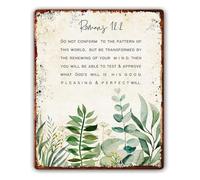 MDBJTCYZN Scripture Wall-Art Romans 12:2 Do Not Conform To The Pattern Metal Sign Inspirational Decor for Home or 8 X 12 inch