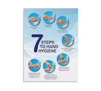 MDBJTCYZN Step by Hand Washing Poster Hygiene Instruction Chart Sign for Restaurant Office Kitchen and Restroom Wall-Art(Unframed,12x18inch(30x45cm))