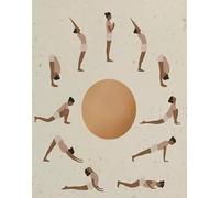 MDBJTCYZN Sun Salutation (Surya Namaskar) Poster - Complete Yoga Poses Sequence, Educational & Decorative Wall Art for Studio, Office, or Home Sanctuary(Unframed,12x18inch(30x45cm))