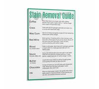 MDBJTCYZN Ultimate Stain Removal Guide Poster Laundry Room Essential Chart Canvas Wall-Art for Kitchen Apartment Home Decor(Framed,12x18inch(30x45cm))
