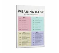 MDBJTCYZN Weaning Chart Poster Introducing Solid Foods Guide First Reference Educational Parenting Canvas Wall-Art(Unframed,12x18inch(30x45cm))