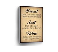 MDBJTCYZN Welcome Home Bread And Salt Canvas Print Traditional Housewarming Gift Wall-Art For Kitchen Farmhouse Living Room Decor(Unframed,08x12inch(20x30cm))