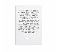MDBJTCYZN "When Nothing Seems to Help Jacob Riis Art Print - The Stonecutter Parable, Vintage Typography for History Buffs & Graduation Gifts(Unframed,12x18inch(30x45cm))