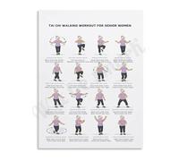 MDBJTCYZN Women's Tai Chi Walking Poster Fitness Training Chart Exercise Routine Guide Wall Decor for Home Gym Studio Room 8 X 12 in