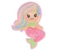 mdc Set di 3 toppe termoadesive con motivo a sirena, 6 x 4 cm, colore: rosa