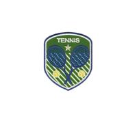 mdc - Set di 3 toppe termoadesive con stemma del tennis, fondo verde, 5 x 6 cm