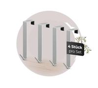 MDCASA Ganci per porta di alta qualità, da appendere, con cuscinetto in feltro, 4 ganci stabili e di alta qualità per appendere tutte le porte comuni