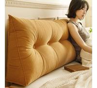 MDDKOP Cuscino da Lettura per Letto e Divano, Supporto Schiena, Federa Rimovibile, per Camera Divano Letto Cuscino a Cuneo per Comfort e Sostegno Ottimali(Giallo,180x20x50cm)