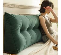 MDDKOP Cuscino da Lettura per Letto e Divano, Supporto Schiena, Federa Rimovibile, per Camera Divano Letto Cuscino a Cuneo per Comfort e Sostegno Ottimali(Verde,150x20x50cm)