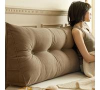 MDDKOP Cuscino da Lettura per Letto e Divano, Supporto Schiena, Federa Rimovibile, per Camera Divano Letto Cuscino a Cuneo per Comfort e Sostegno Ottimali(Marrone,120x20x50cm)