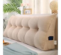 MDDKOP Cuscino per Testiera Grande Cuneo per Il Riposo del Letto Cuscino per La Lettura Cuscini per Divano Letto Cuscini per Testiera Triangolare Cuscini(Beige,200x20x50cm)