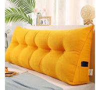 MDDKOP Cuscino per Testiera Grande Cuneo per Il Riposo del Letto Cuscino per La Lettura Cuscini per Divano Letto Cuscini per Testiera Triangolare Cuscini(Giallo,100x20x50cm)