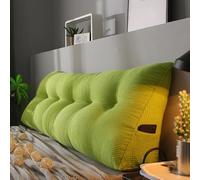 MDDKOP Cuscino Schienale, Cuscino Cuneo da Lettura Triangolare Cuscino per la Schiena per Divano per Testiera Imbottita Cuscino per Lettino da Giorno Schienale Lettura(Verde,200x20x50cm)