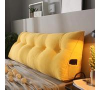 MDDKOP Cuscino Schienale, Cuscino Cuneo da Lettura Triangolare Cuscino per la Schiena per Divano per Testiera Imbottita Cuscino per Lettino da Giorno Schienale Lettura(Giallo,120x20x50cm)