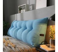 MDDKOP Cuscino Schienale, Cuscino Cuneo da Lettura Triangolare Cuscino per la Schiena per Divano per Testiera Imbottita Cuscino per Lettino da Giorno Schienale Lettura(Blu,180x20x50cm)