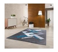 MDEKOR Tappeto per soggiorno, camera da letto, sala da pranzo, 120 x 170 cm, grigio turchese, certificato Öko-Tex a pelo corto, per soggiorno