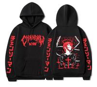 MDEM Anime Makima Chainsaw Man Felpa con Cappuccio Grafica Uomo Donna Casual Felpe Oversize A Manica Lunga Felpe con Cappuccio Vintage Harajuku Streetwear-style9||XL