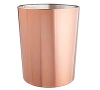 mDesign Cestino spazzatura in acciaio - Perfetto sia come cestino gettacarte che per la raccolta rifiuti - Di forma tonda, per cucina, bagno, ufficio, camera - oro rosato