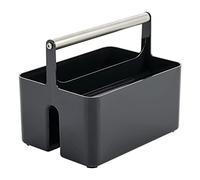 mDesign Contenitore portaoggetti in plastica per doccia, contenitore portaoggetti con scomparti separati, con manico in metallo per bagno, dormitorio, cucina, può contenere sapone, shampoo, balsamo,