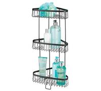 mDesign Metal Bathroom Shelf Unit - Freestanding Vertical Storage for