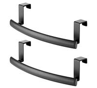 mDesign Moderno portasciugamani da cucina in metallo curvo, da appendere all'interno o all'esterno delle porte, per organizzare e appendere mani, piatti e strofinacci, anche per bar, larghezza 24,6