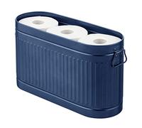 mDesign Organizer bagno per 6 rotoli di carta igienica - Portarotolo bagno dal design verticale da appoggio - Compatto porta rotoli carta per la toilette principale o degli ospiti - blu